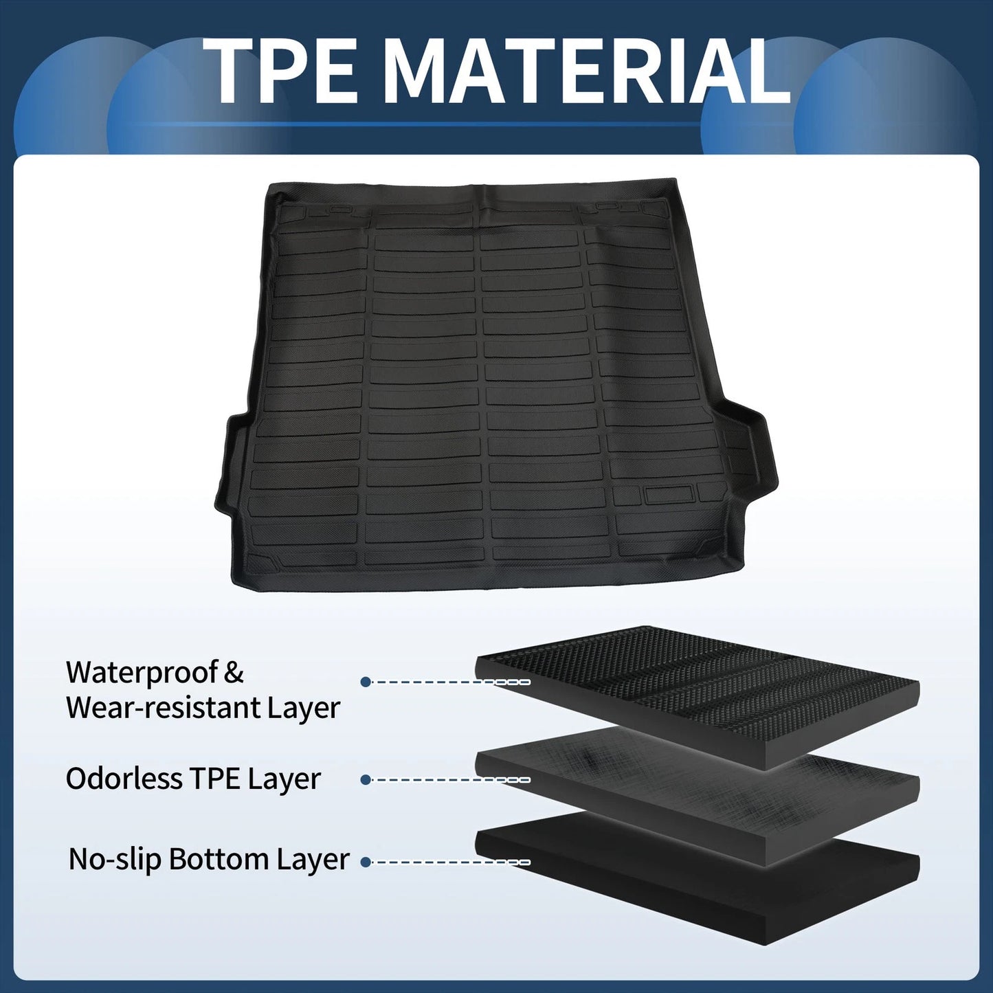 Trunk Mat for BMW X5 5 Seater TPE Cargo Liner Replacement Black (2019-2024)