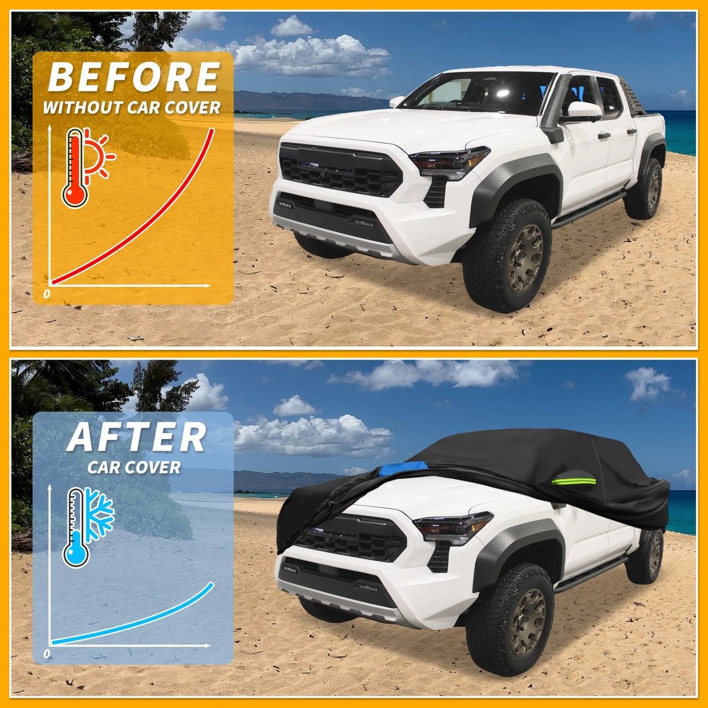 Waterproof Car Cover for Toyota Tacoma Double Cab 2005-2023