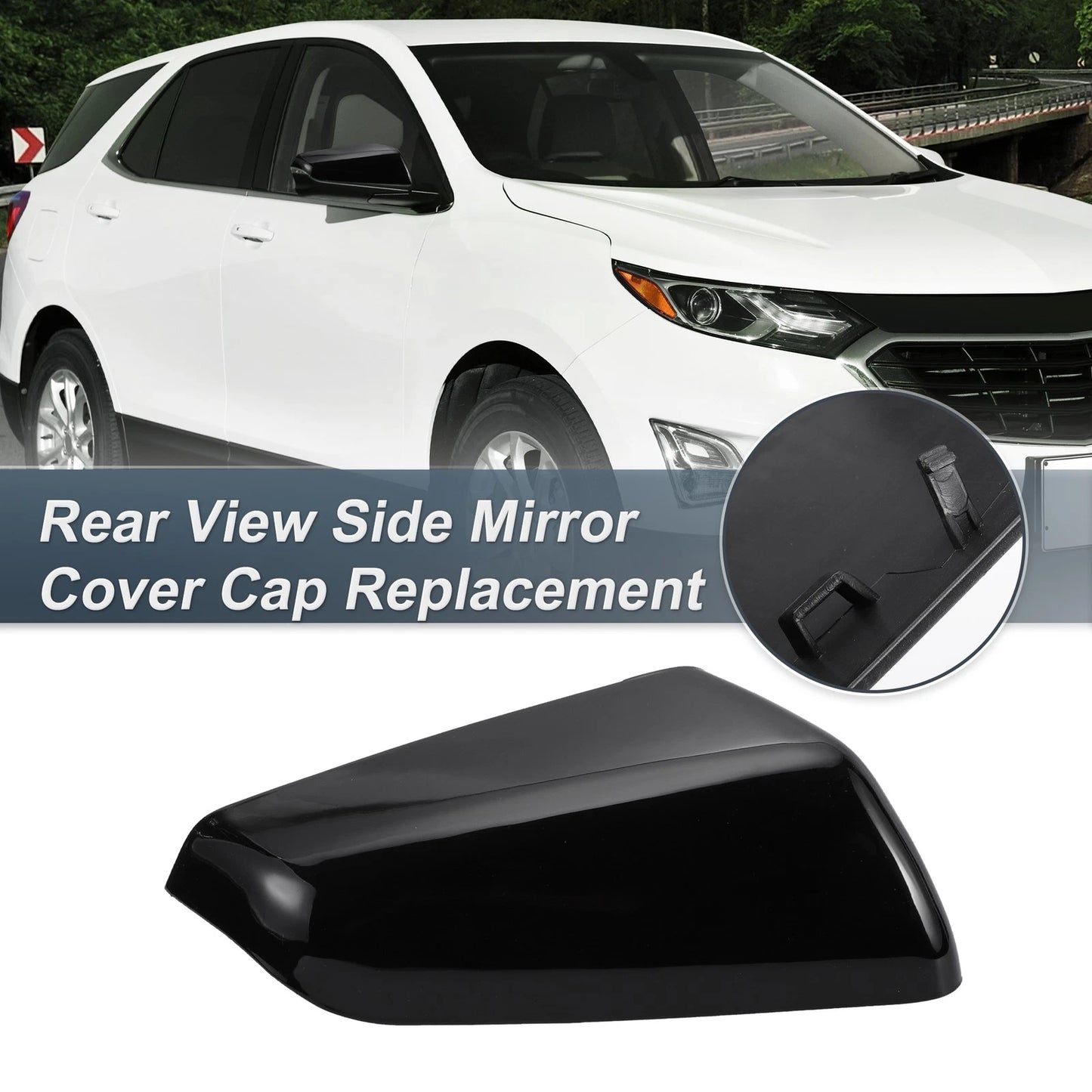 Right Side Mirror Cover Cap Gloss Black for Chevy Equinox GMC Terrain