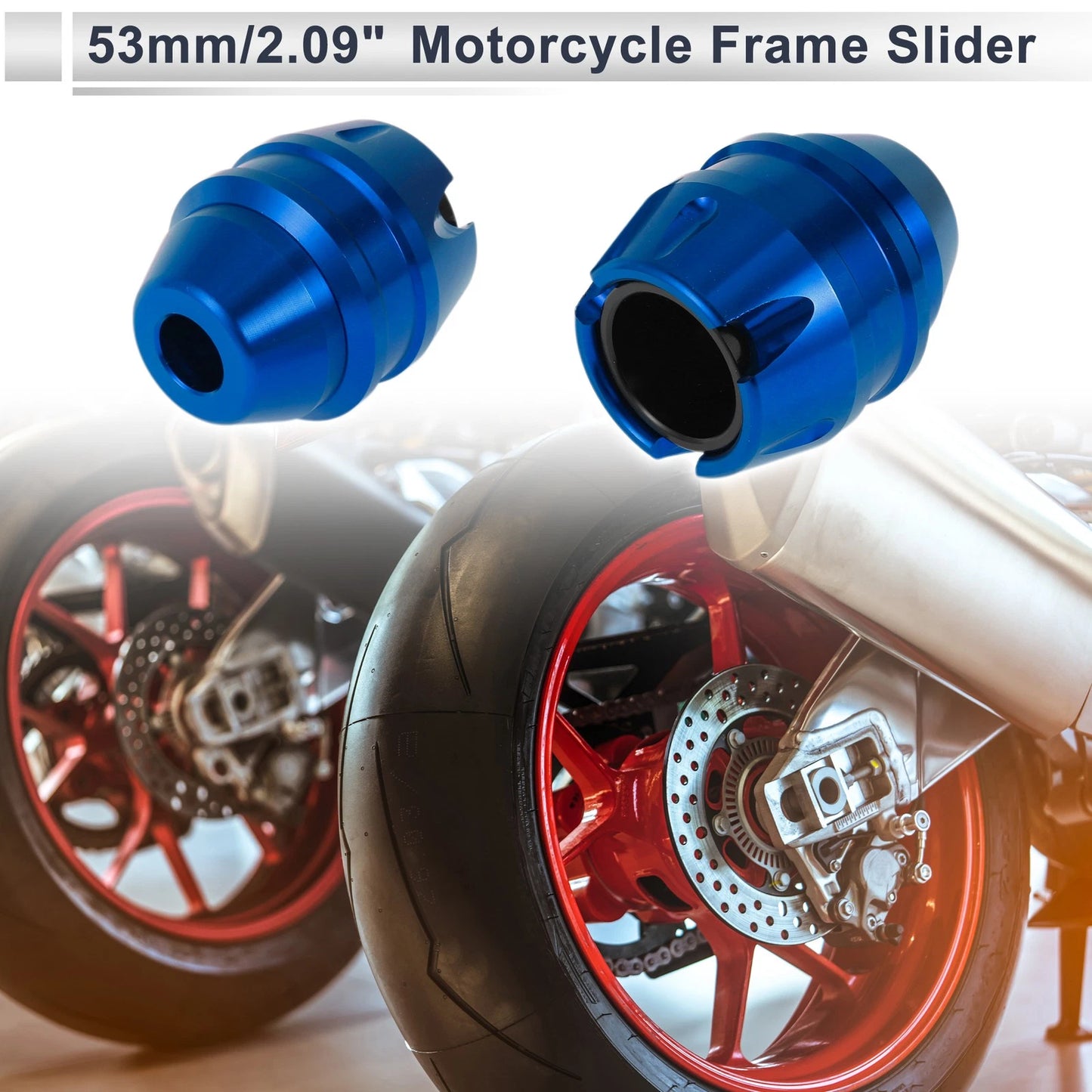 16mm Aluminum Alloy Motorcycle Slider Frame 2 x Blue for Motorcycle