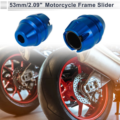 16mm Aluminum Alloy Motorcycle Slider Frame 2 x Blue for Motorcycle