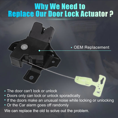 Rear Liftgate Door Lock Actuator with Cable for Ford Taurus (2010-2019)