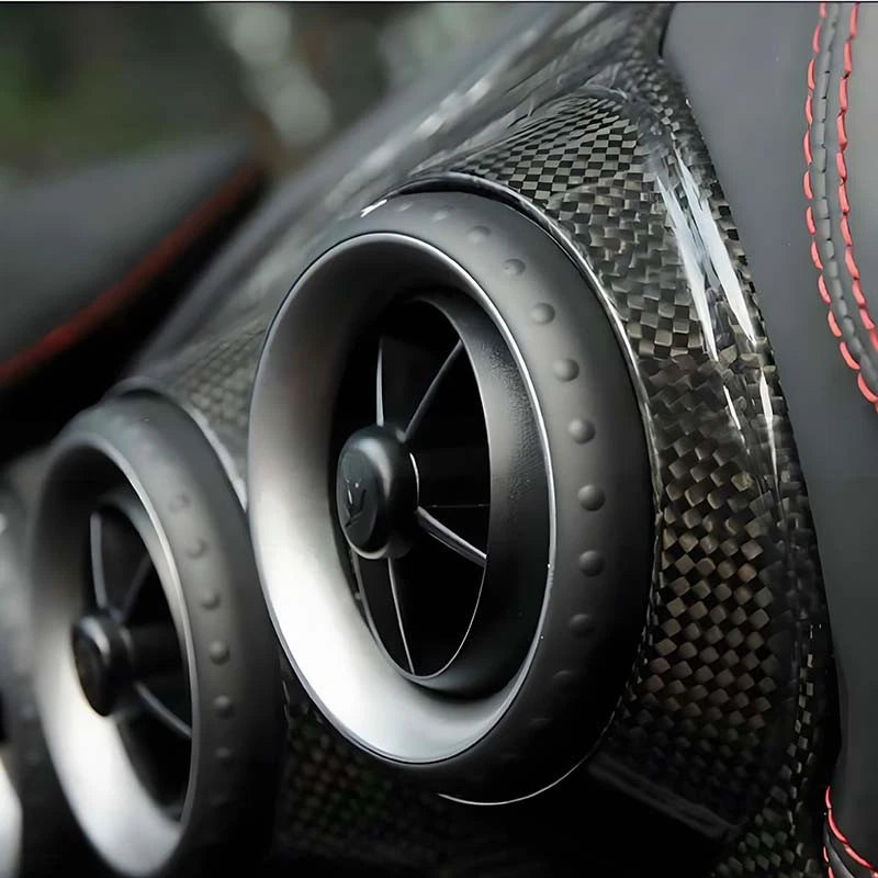 Real Carbon Fiber Central AC Vent Outlet Cover Replace For Ferrari F430 2005-09