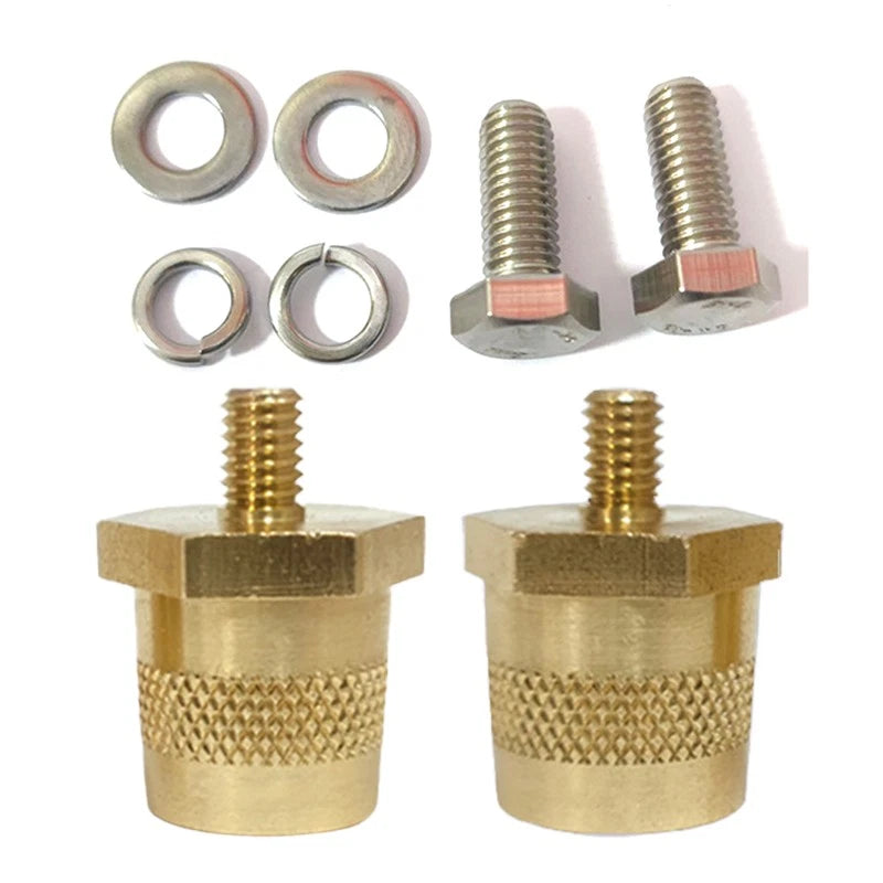 Brass M8 Battery Terminal Connector with Screws for Universal Fit