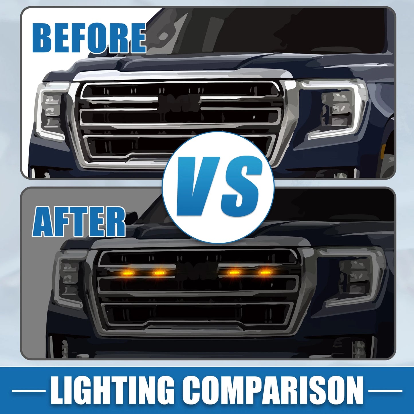 Front Grille LED Lights for Toyota 4Runner 20-22 Amber (2020-2022)