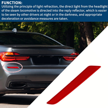 Bumper Reflector for BMW 740i Rear Left (2016-2019) Red