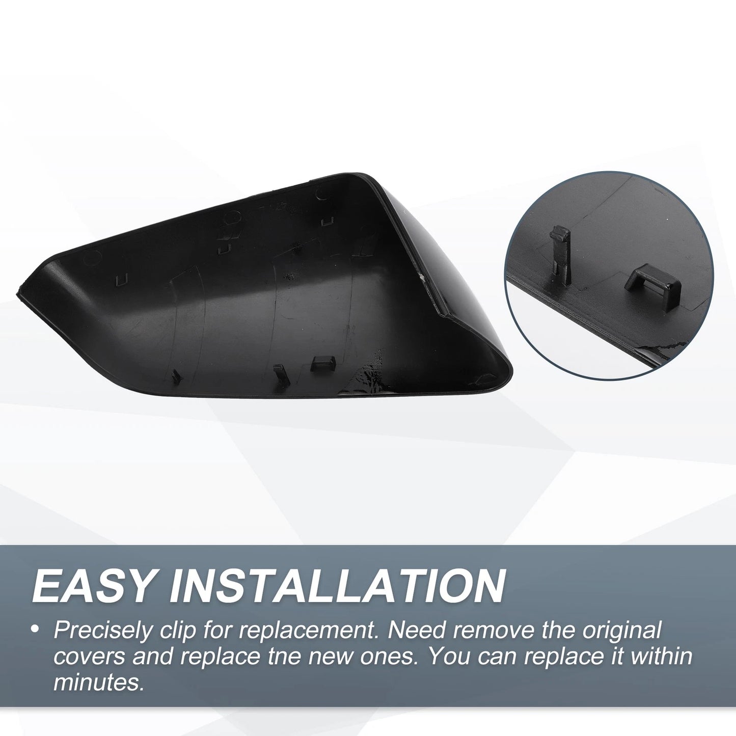 Left Side Mirror Cover Cap Gloss Black for Chevy Equinox GMC