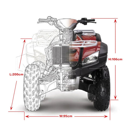 Black 190T Waterproof Motorcycle Cover for Quad Bike ATV L 200x95x106cm