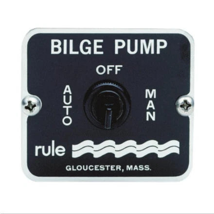 Bilge Pump Switch Panel Rule 3 Way Manual/Off/Auto 12/24 Volt