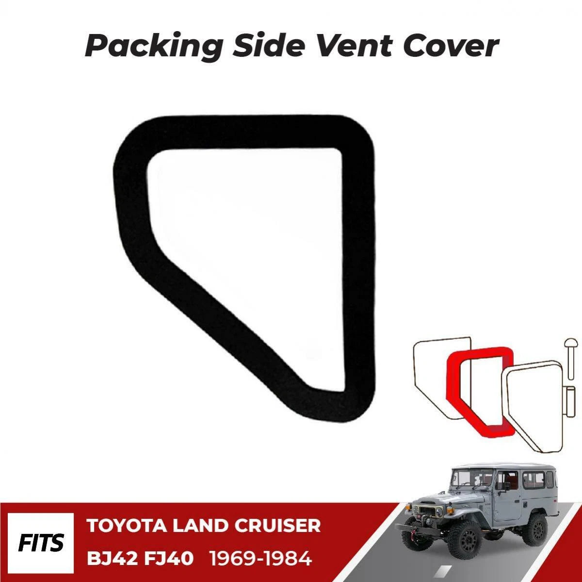 Packing Side Vent Cover Rubber Molding Fits Toyota FJ40 Land Cruiser 1969-84 D10