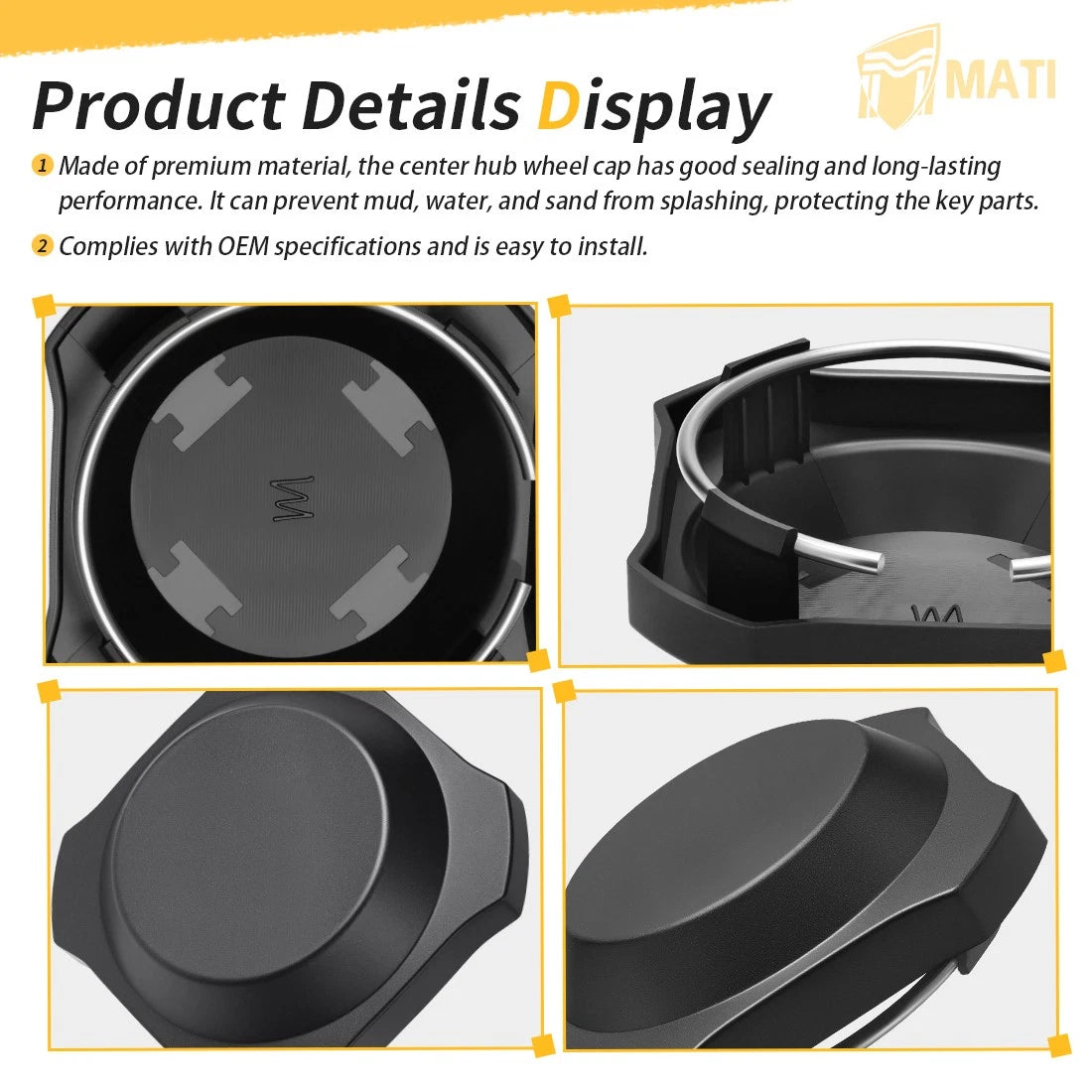 4 x Center Hub Wheel Rim Caps for Polaris RZR XP 1000/RZR XP 4 1000 (2024–2025)