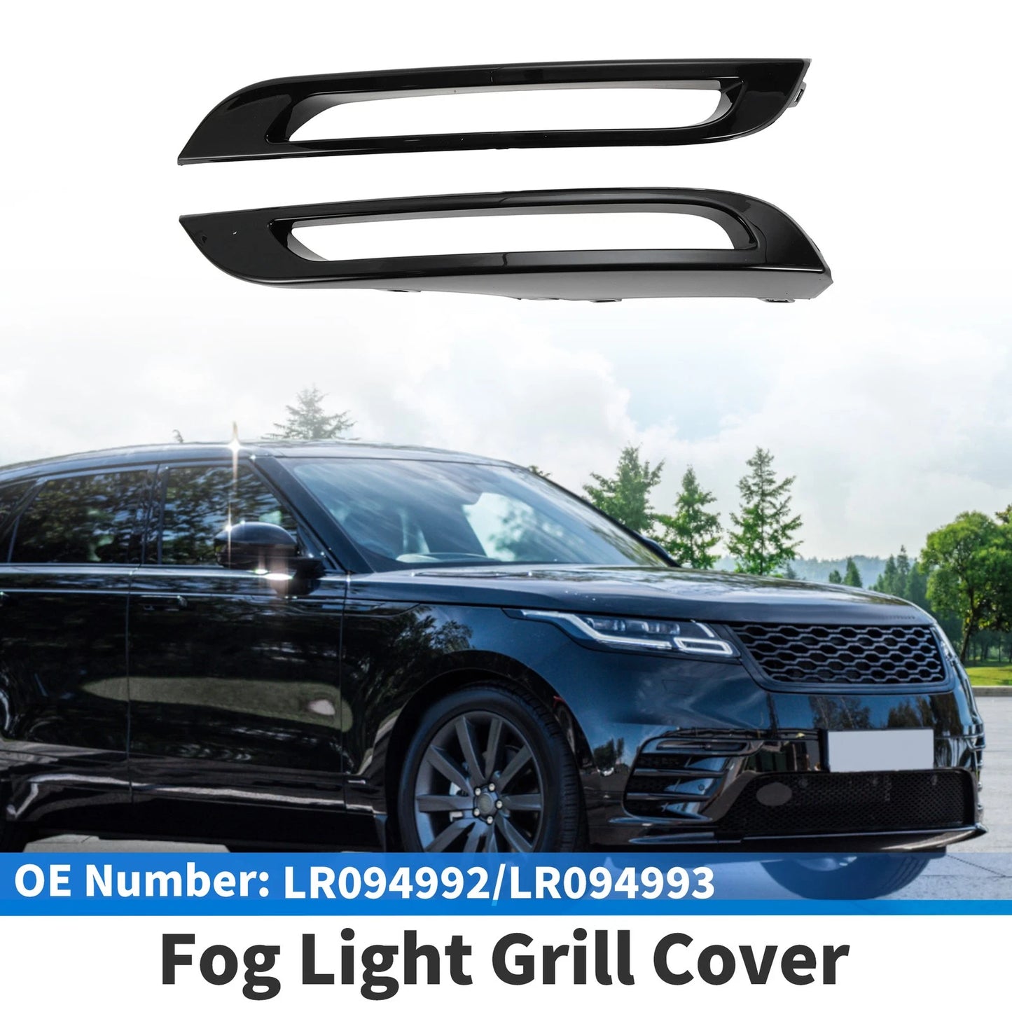 Fog Light Covers for Land Rover Range Rover (2002-2012) - 1 Pair Black