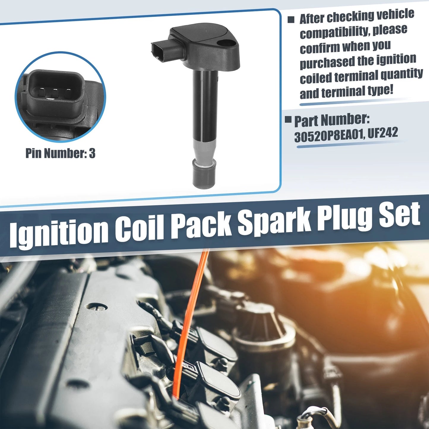 6 x Automotive Ignition Coils for Honda Acura (2001-2015)