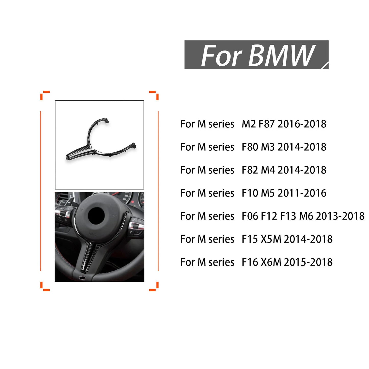 1x Steering Wheel Cover Trim for BMW F80 M3/F82 F83 M4 (2012-2019)