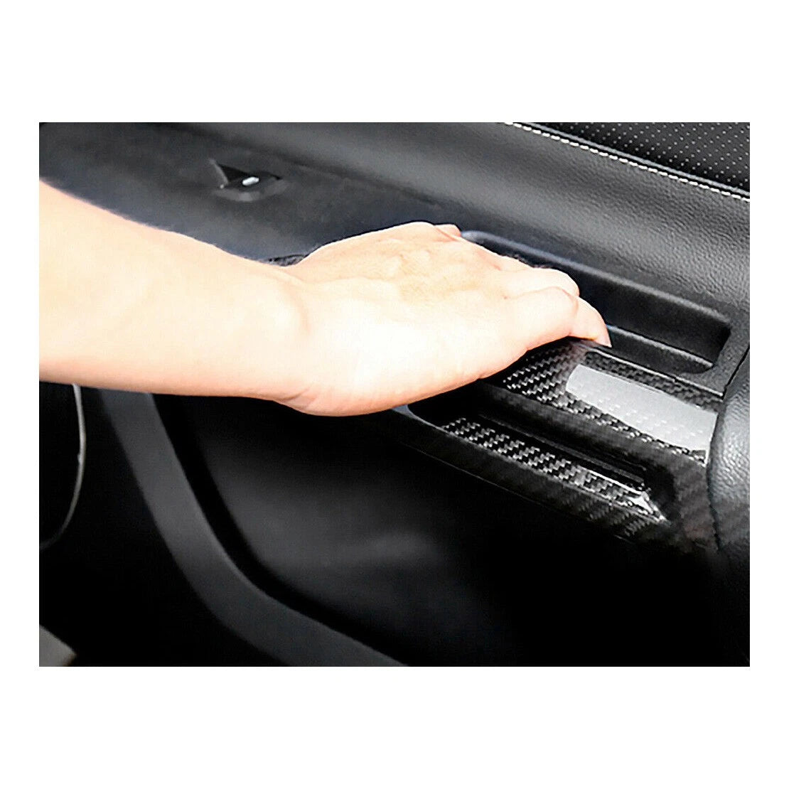 Carbon Fiber ABS Door Armrest Handle Trim for Ford Mustang (2015-2021)