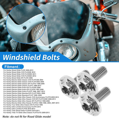 Windshield Bolts for Harley Street Glide (2006–2013)