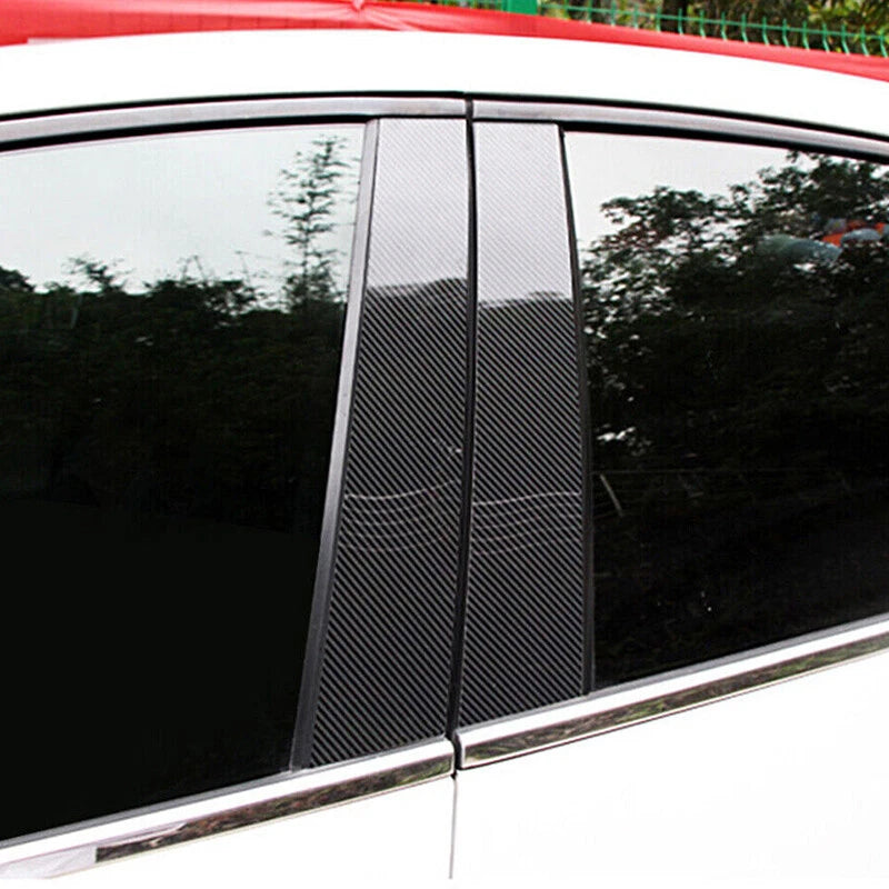 Carbon Black Door Pillar Post Trim for 2011-2021 Dodge Charger (11-21)