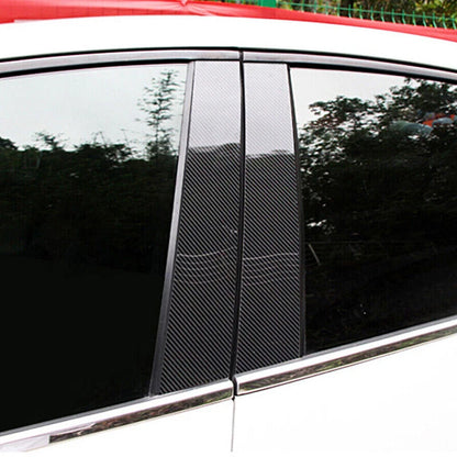 Carbon Black Door Pillar Post Trim for 2011-2021 Dodge Charger (11-21)