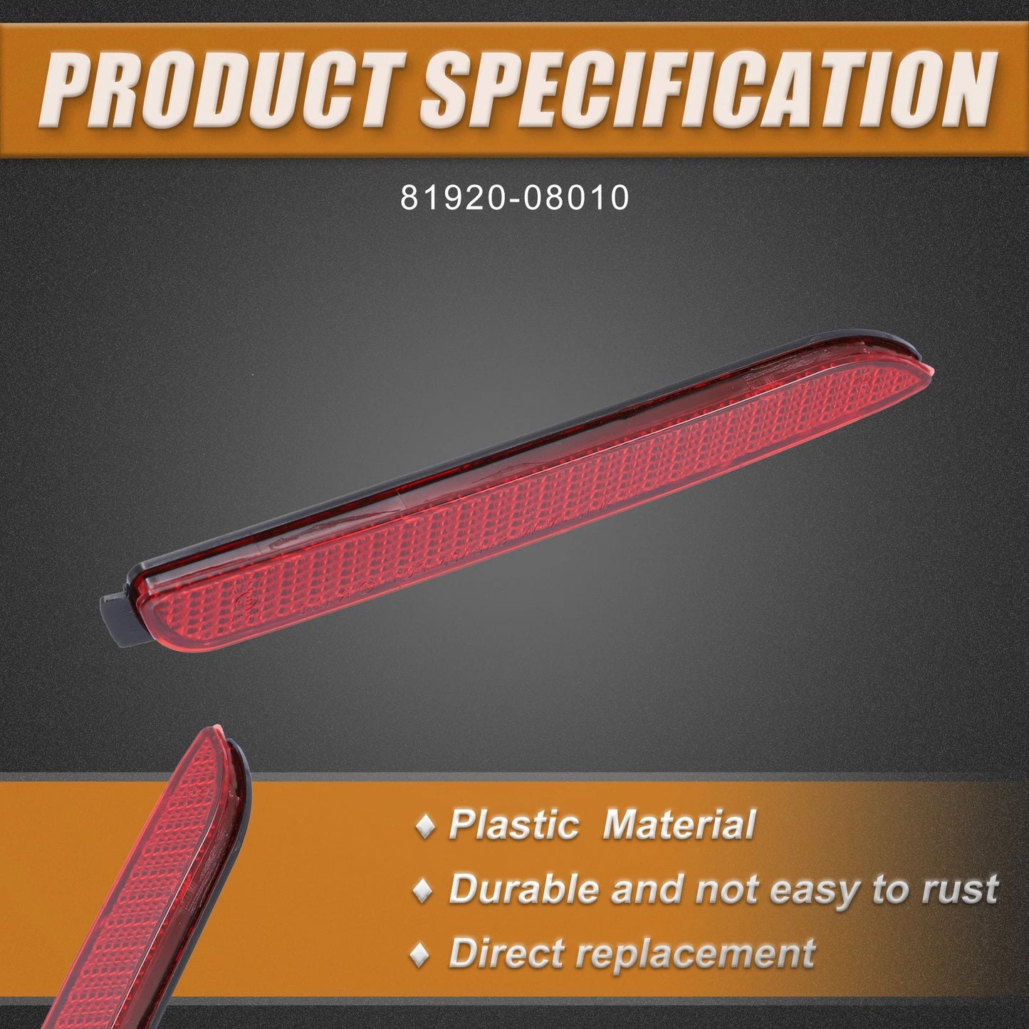 Rear Right Bumper Reflector Light Cover for Toyota RAV4 (2019-2023)