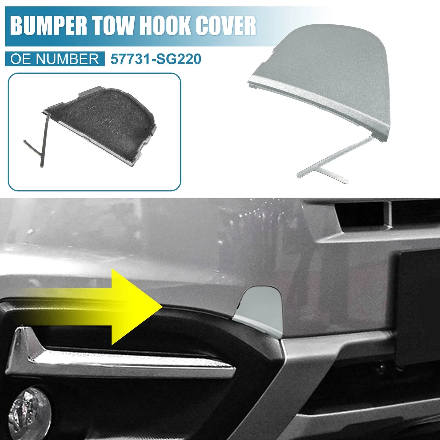 Front Right Bumper Tow Hook Cap Cover for Subaru Forester (2016-2018)
