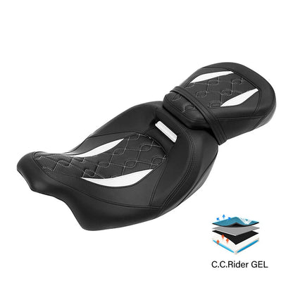 Driver Passenger Gel Seat for Harley Touring CVO Street Road Glide (2009-2023)