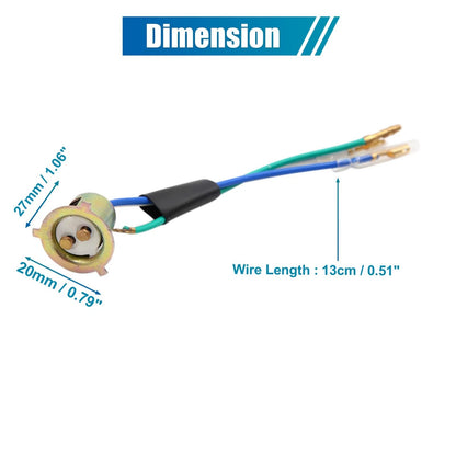 3 Wires Harness Headlight Bulb Sockets Connector for Motorcycle Scooter