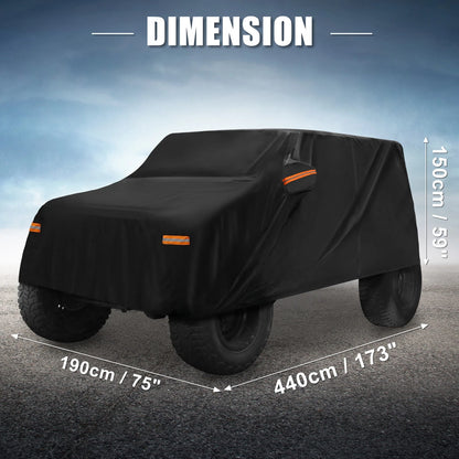Waterproof Aluminum Film Car Cover for Jeep Wrangler JK2 (2007-2017)
