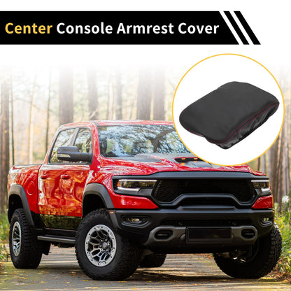 Console Lid Armrest Cover for GMC Canyon Microfiber Leather Anti-Scratch Black