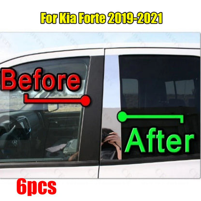Chrome Pillar Trim Door Cover Mirrored Post for Kia Forte (2019–2021)