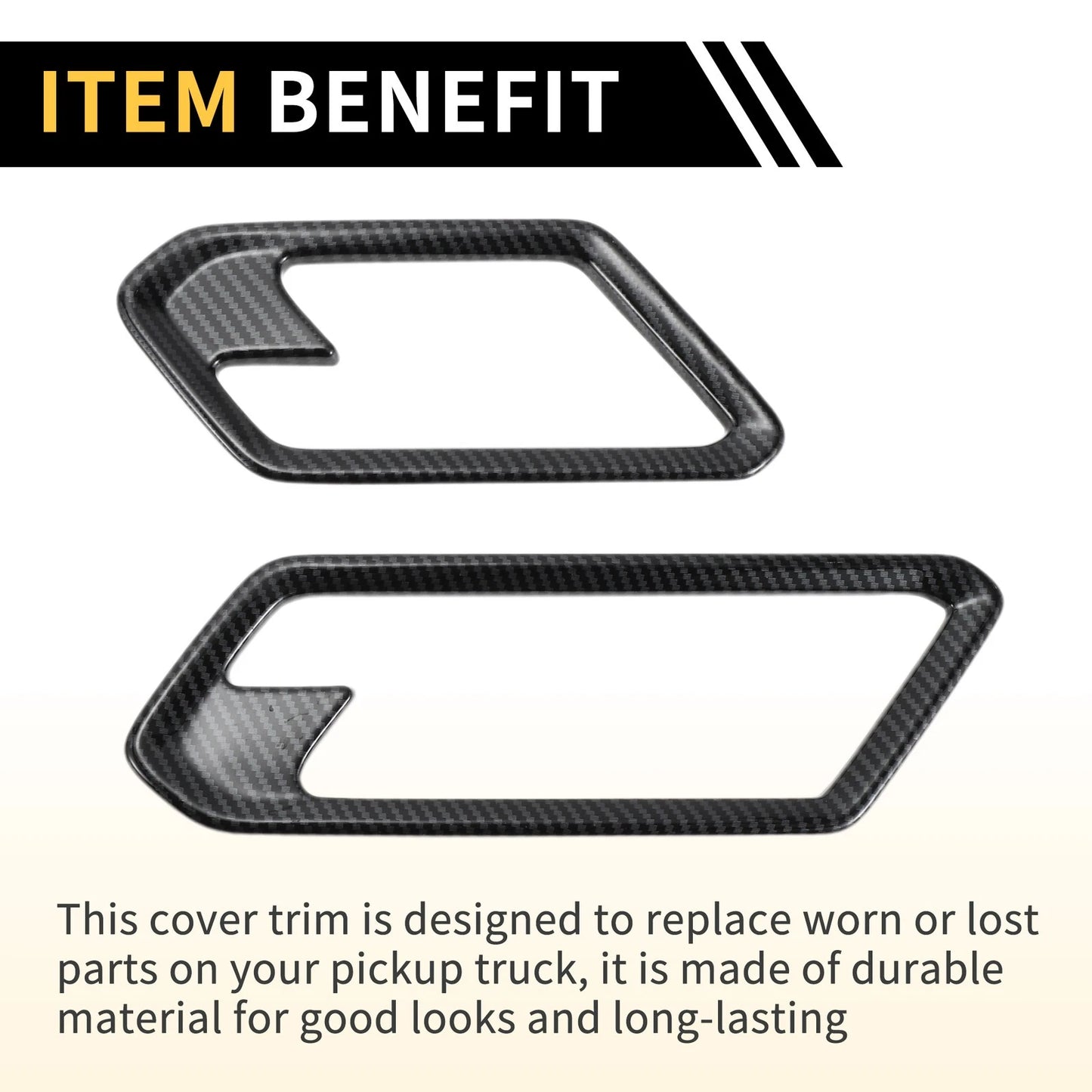 Interior Door Handle Bezel Cover for Chevy Colorado (23-24) Carbon Fiber Pattern
