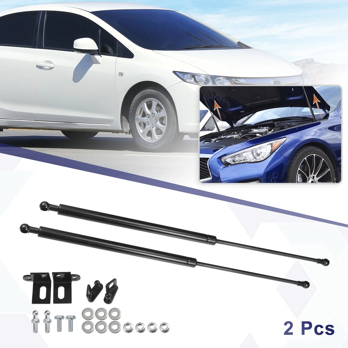 Front Hood Lift Supports for Honda Civic 2011-2016