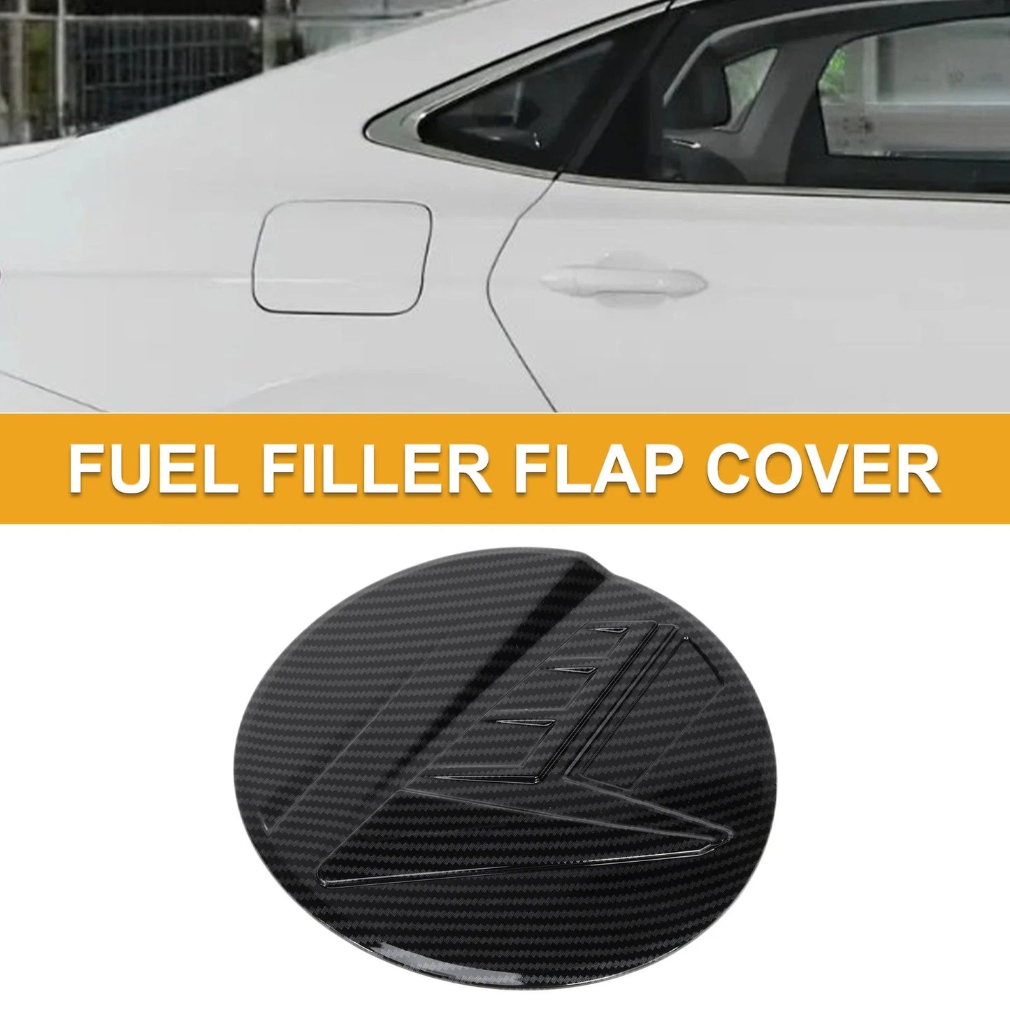Fuel Tank Door Cap for Hyundai Elantra 2021-2025 Carbon Fiber Black