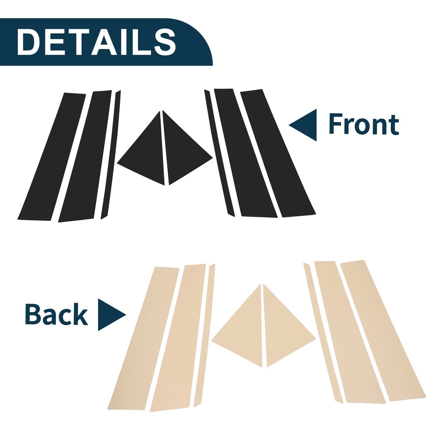 8 Pcs Door Pillar Window Trim for Toyota BZ4X (2022-2023) Black
