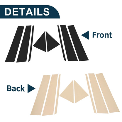 8 Pcs Door Pillar Window Trim for Toyota BZ4X (2022-2023) Black