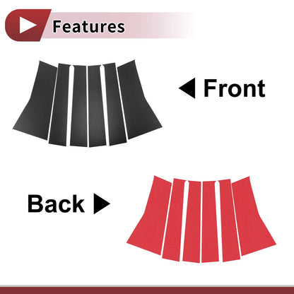 Carbon Fiber Car Door Pillar Window Trim / 6 Pcs for Toyota Avanza (2022–2025)