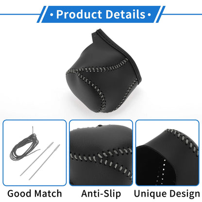 Gear Shift Knob Cover for Toyota CH-R 2017-2021 Black Grey Faux Leather