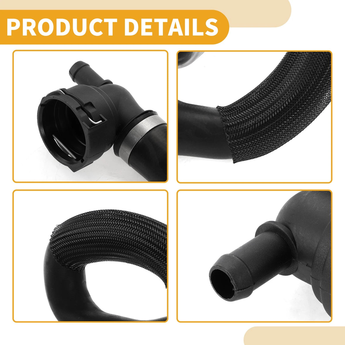 Radiator Hose 2.0L for Ford Escape (2013-2016) Rubber Black 1 x Piece