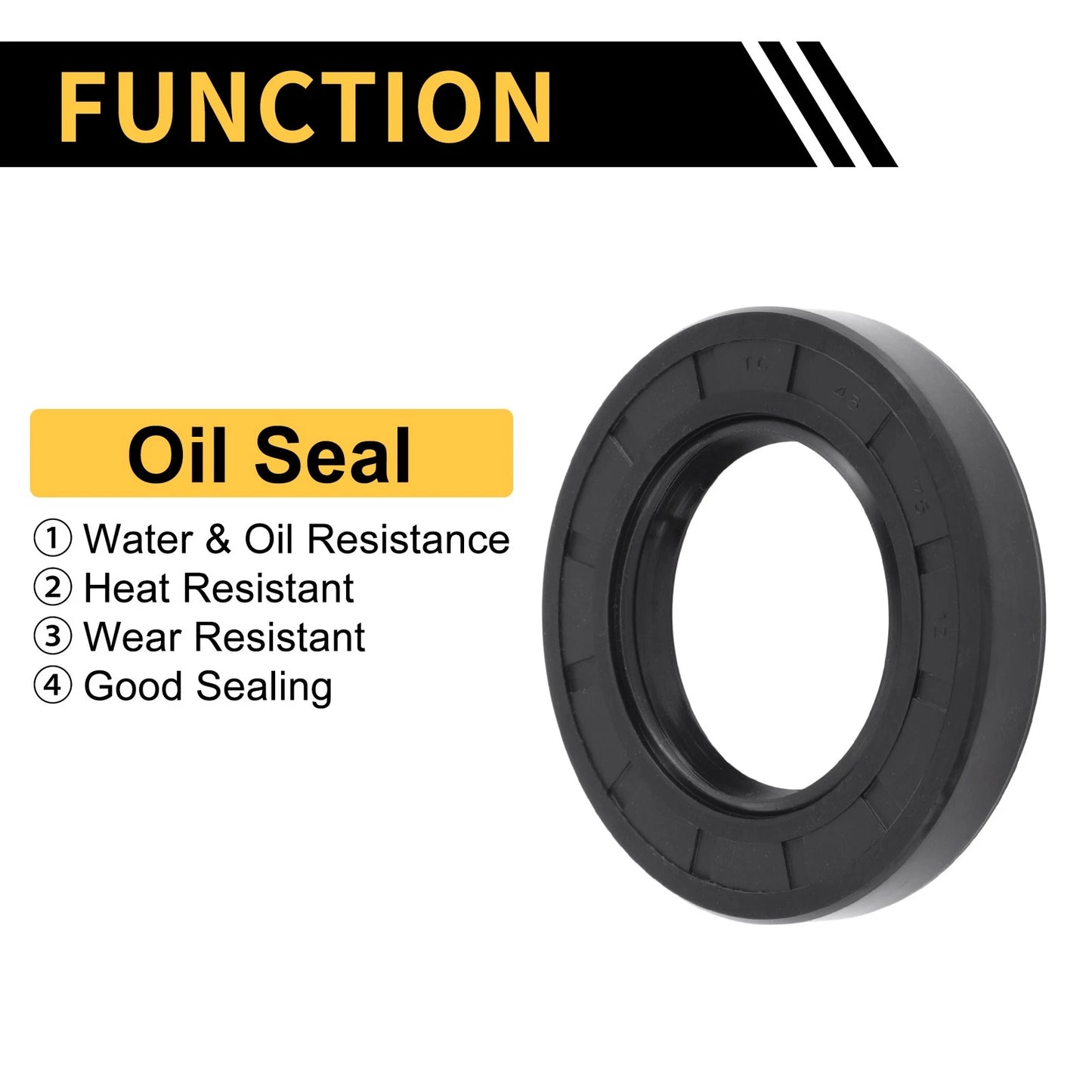 Oil Seal NBR Rubber 45x75x12mm 5pcs