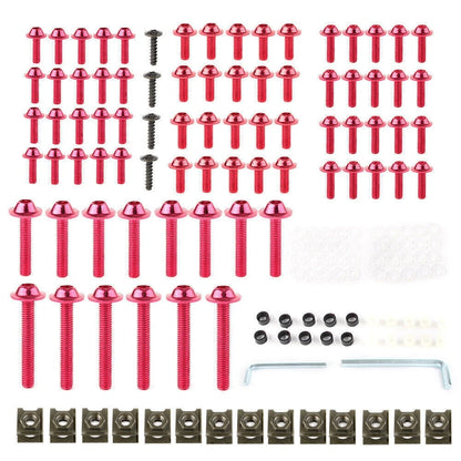 Complete Fairing Bolt Bodywork Screws Nuts for Kawasaki Motorcycle Red