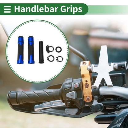 7/8 22mm Hand Grips Cover Kit for Motorcycle Black Blue Rhombus