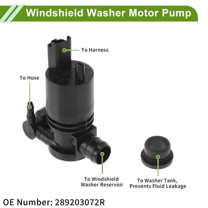 Windshield Washer Pump w/Grommet for Nissan Rogue (2008-2023)