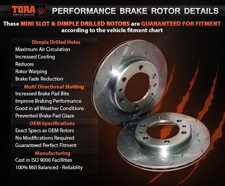 Rear Drilled + Slotted Disc Brake Rotors Subaru BRZ ZN6 (2012-2015)