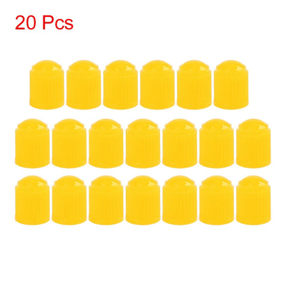 20 x Yellow Plastic Universal Tire Valve Stem Cap Cover for Motorcycle Bike Car