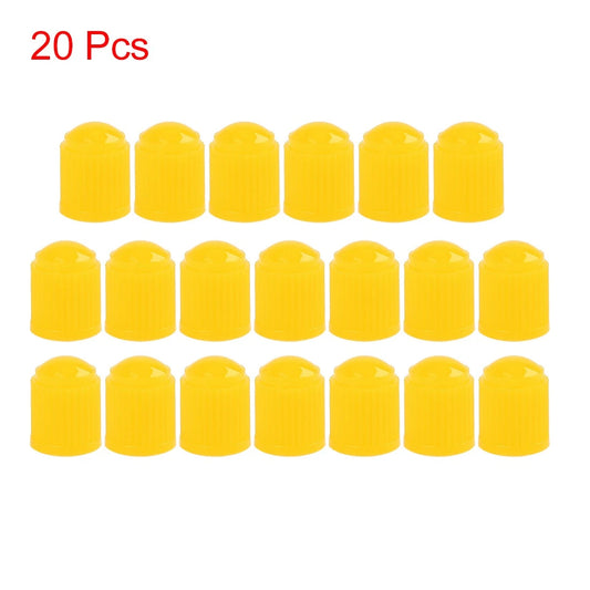 20 x Yellow Plastic Universal Tire Valve Stem Cap Cover for Motorcycle Bike Car