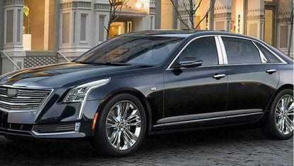 Chrome Steel Window Pillar Post Decor Cover Trim for Cadillac CT6 (2016–2020)
