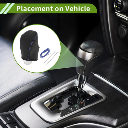 Blue Faux Leather Gear Shift Knob Cover for Nissan Rogue (2017-2020)