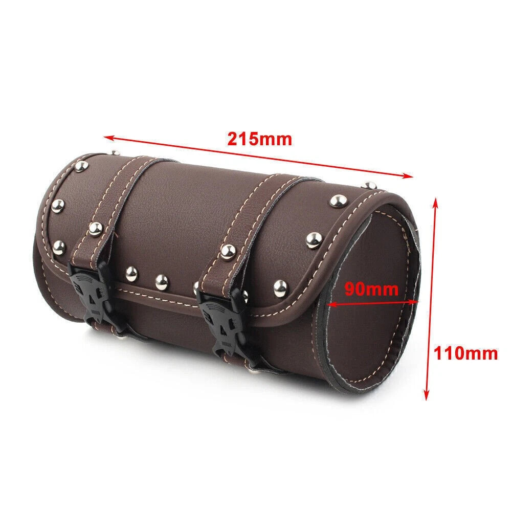 Retro Motorcycle Mini PU Leather Tool Bag for Handlebar Sissy Bar Saddlebag