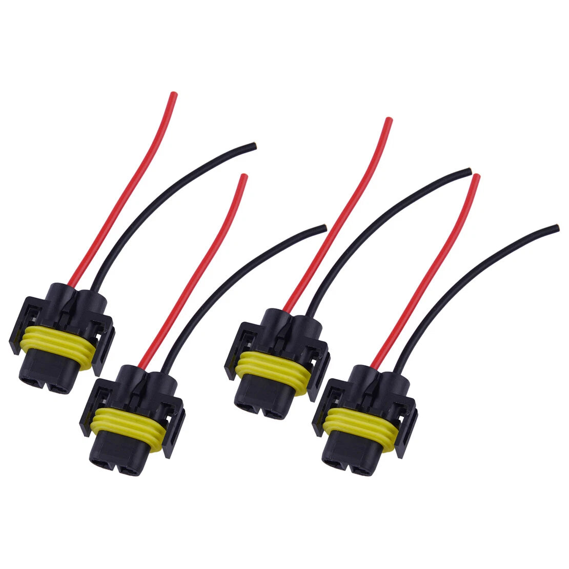 4pc 880 Fog Light Bulb Plug Adapter Socket Wire Harness for Car (N/A)