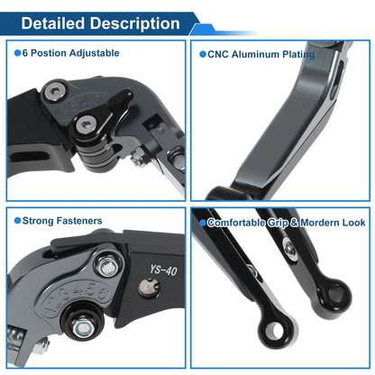 Adjustable Brake Clutch Levers  for Honda CBR600RR Titanium Black