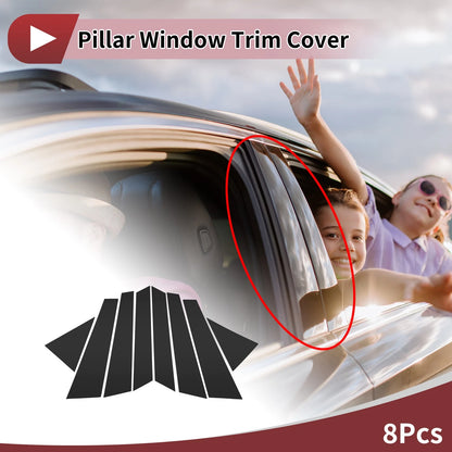 8 x Black Door Pillar Window Trim for Land Rover Range Rover Velar (2018-2023)